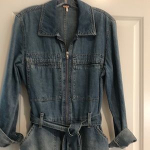 Free People denim jumpsuit